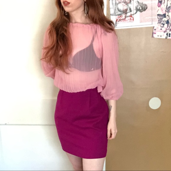 Pink sheer blouse - Picture 4 of 4